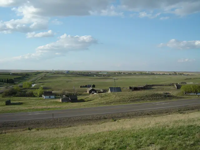Ponteix seen from the highway to the south